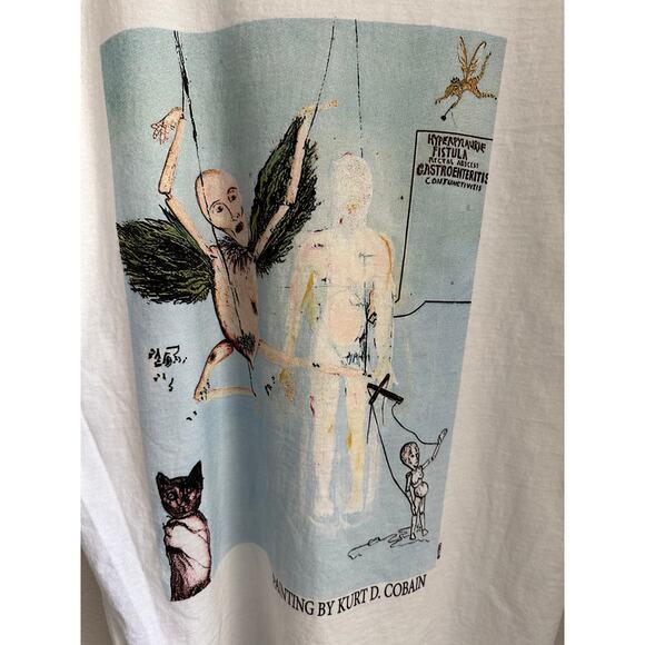 Kurt Cobain (1967-1994) Memorial Vintage Tshirt Reprint Giant Tag - Picture 5 of 7